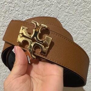 Tory Burch reversible Belt with Gold Logo